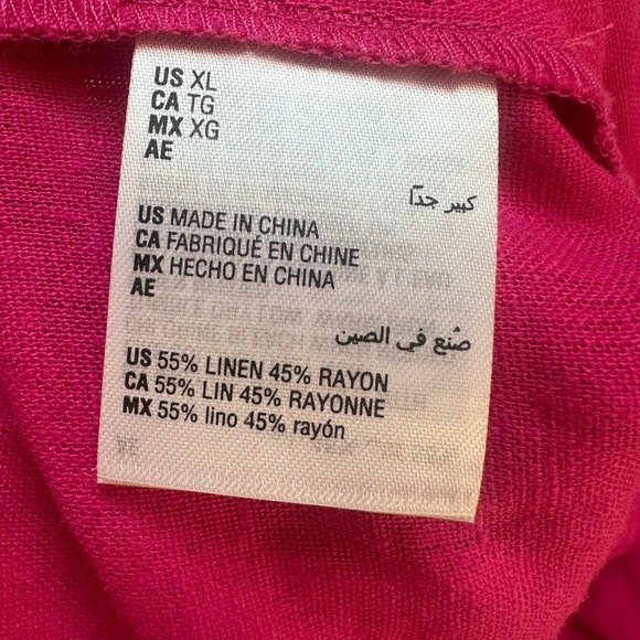 INC Wide Leg Pink Crop Pants Linen Blend Women’s Size XL - Picture 6 of 6